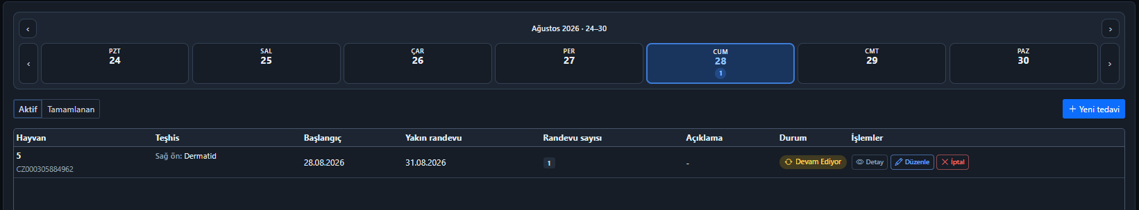 Aktif tırnak listesi