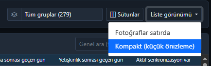 Liste görünümü